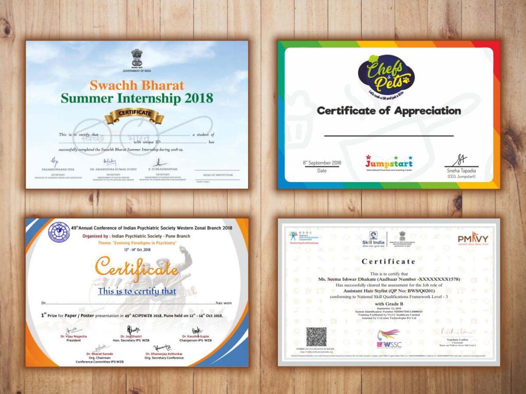 Certificate Printing Southend